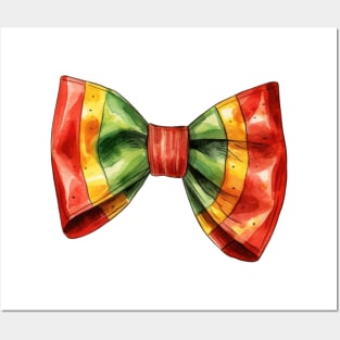 Watercolor Juneteenth Tie Bow Posters and Art